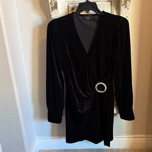 Vici Elegant Black Velvet Dress with Sparkling Accent
